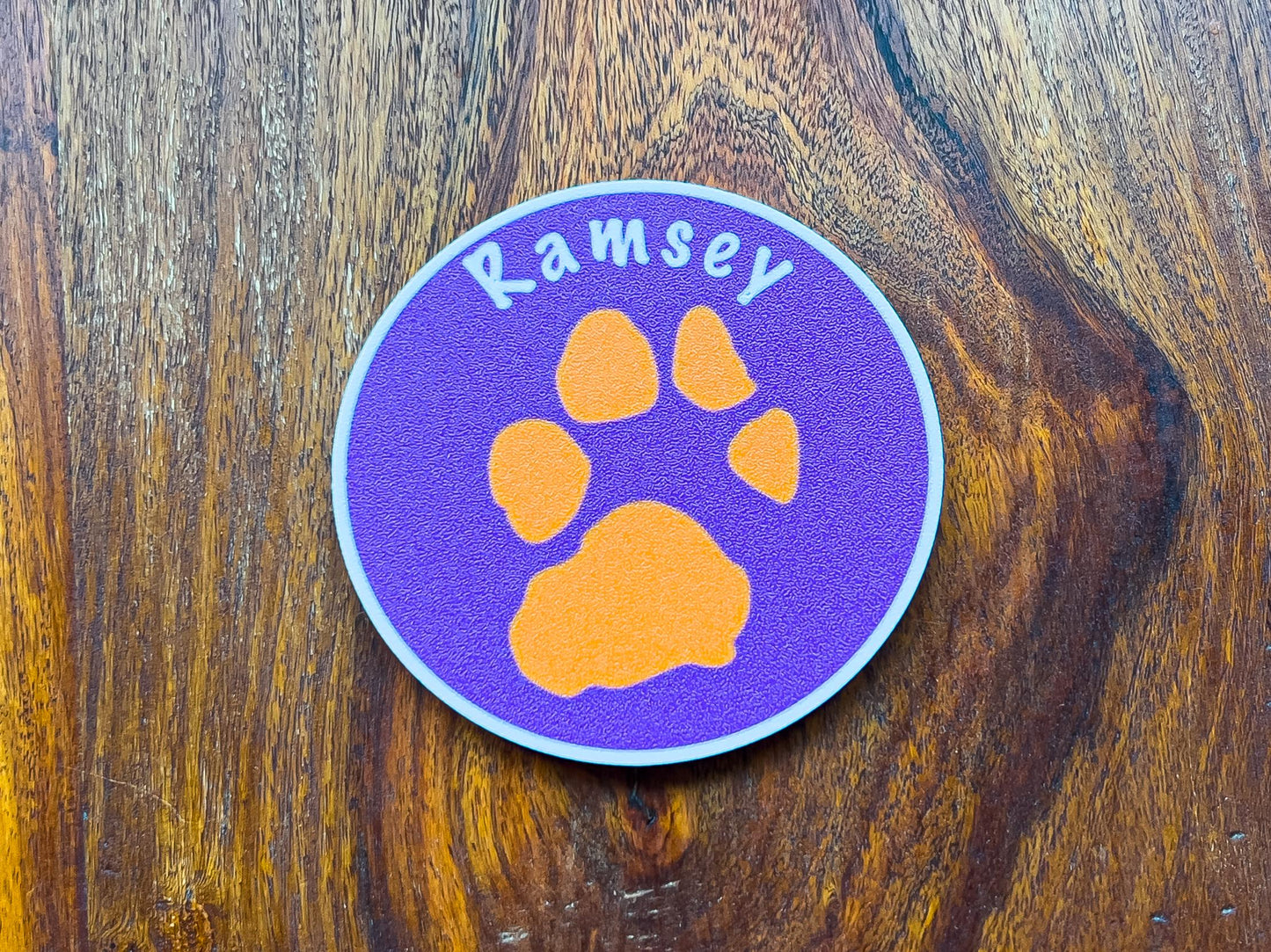 Dessous de verre personnalisé avec empreinte de patte de chien | 4 couleurs disponibles