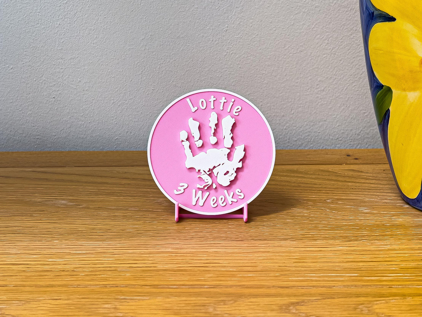Plaque d'empreinte de main d'enfant personnalisée en relief 3D | 4 couleurs disponibles