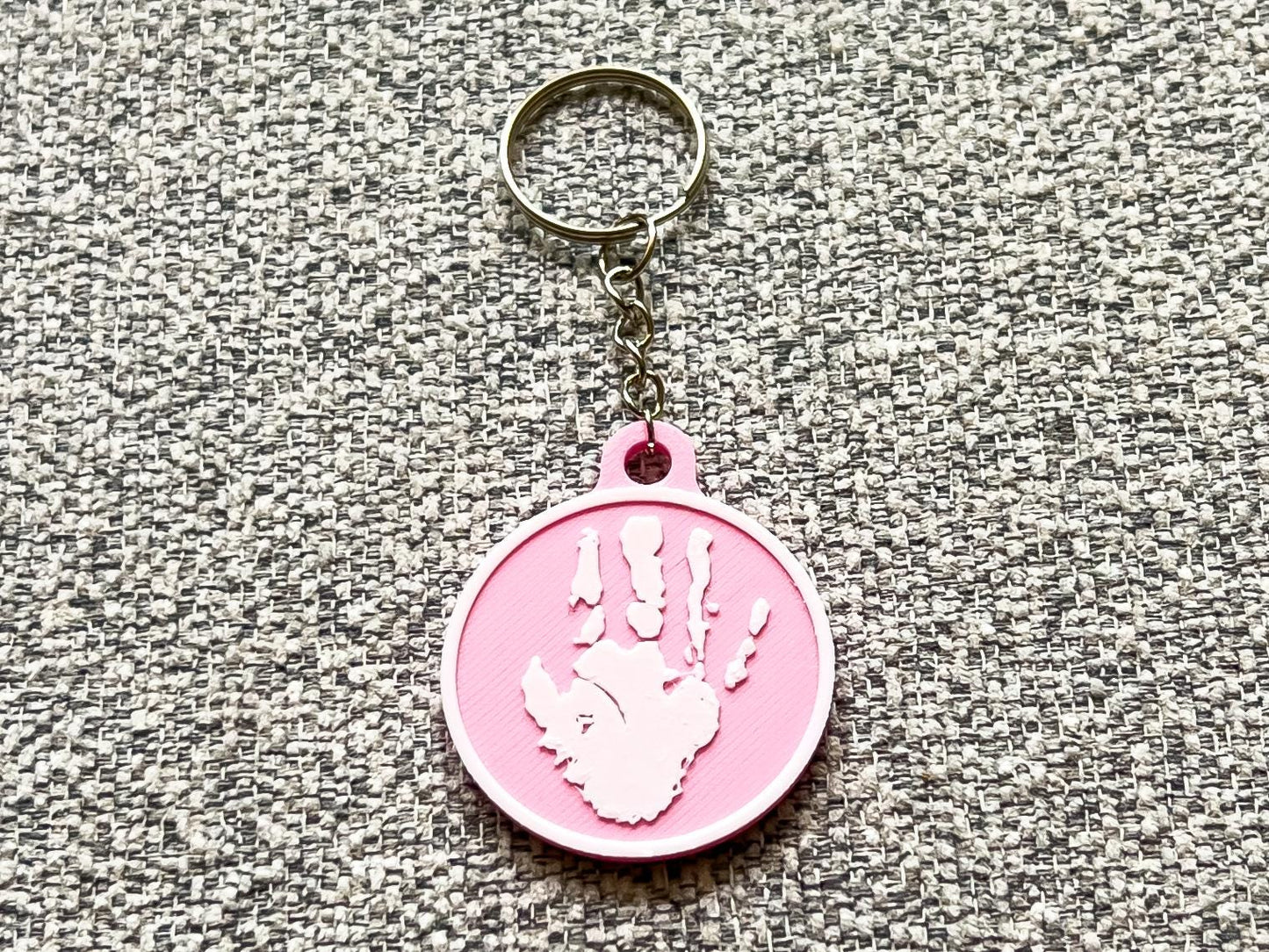 Personalised 3D Embossed Child Handprint Keyring | 4x Colours Available