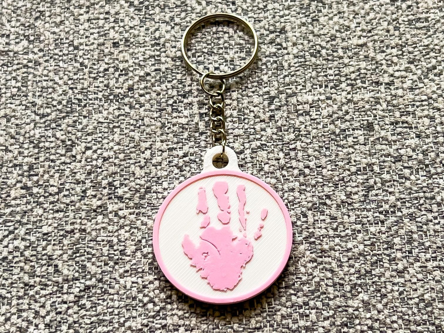Personalised 3D Embossed Child Handprint Keyring | 4x Colours Available