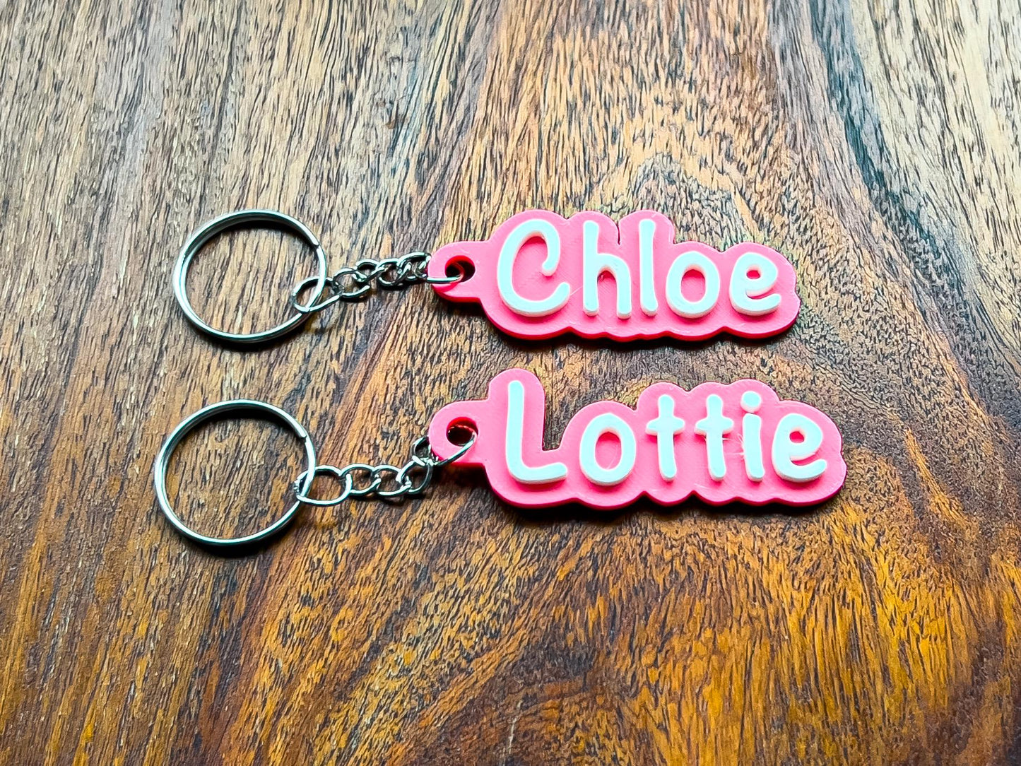 Personalised 3D Embossed Name Keyring | 7x Colours Available