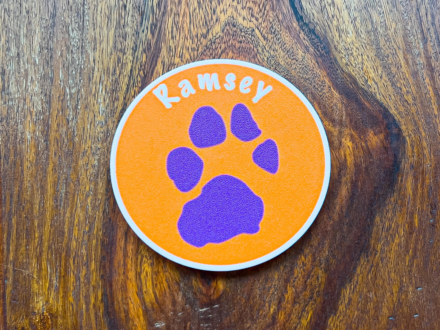 Dessous de verre personnalisé avec empreinte de patte de chien | 4 couleurs disponibles