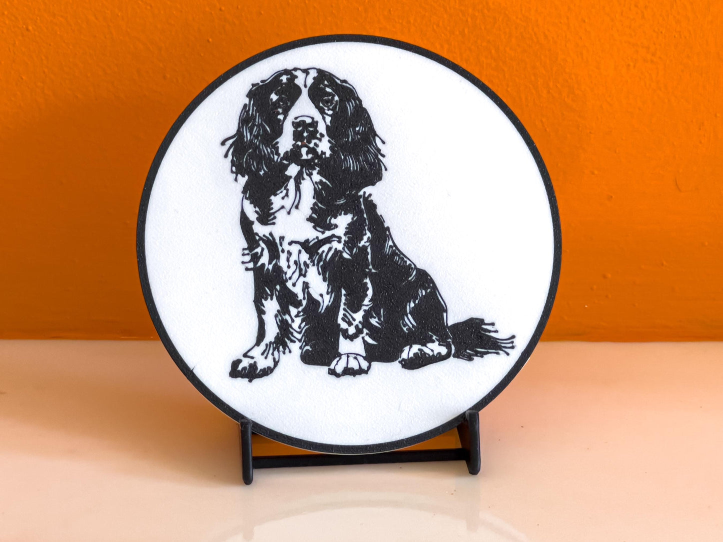 Englischer Springer Spaniel Hundeuntersetzer | Schwarz & Weiß