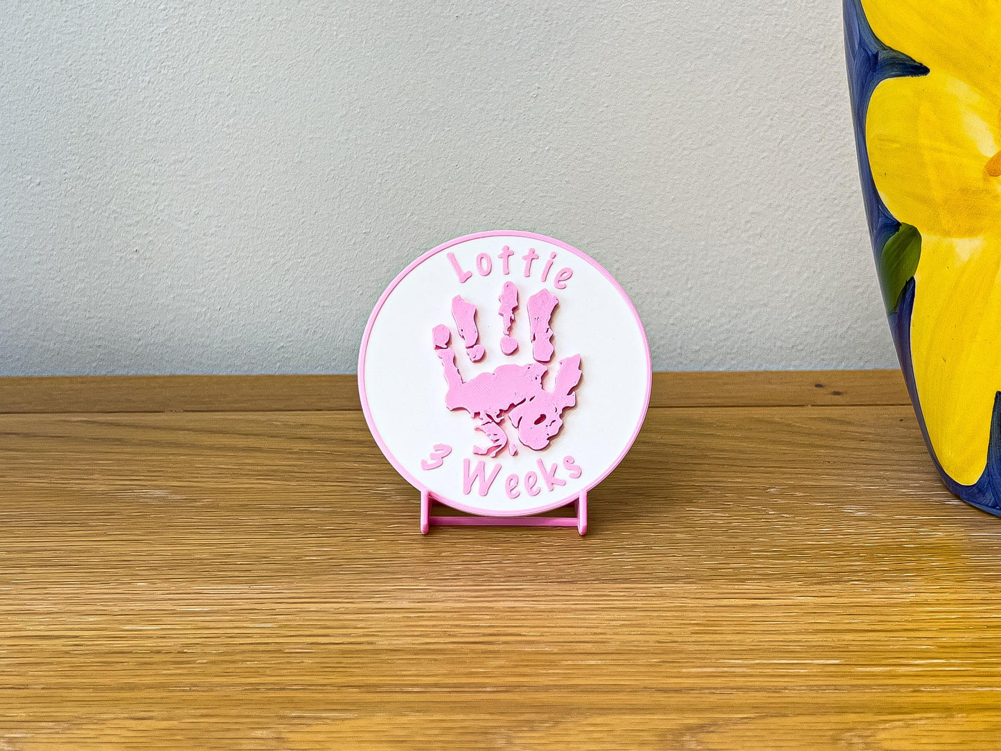 Plaque d'empreinte de main d'enfant personnalisée en relief 3D | 4 couleurs disponibles