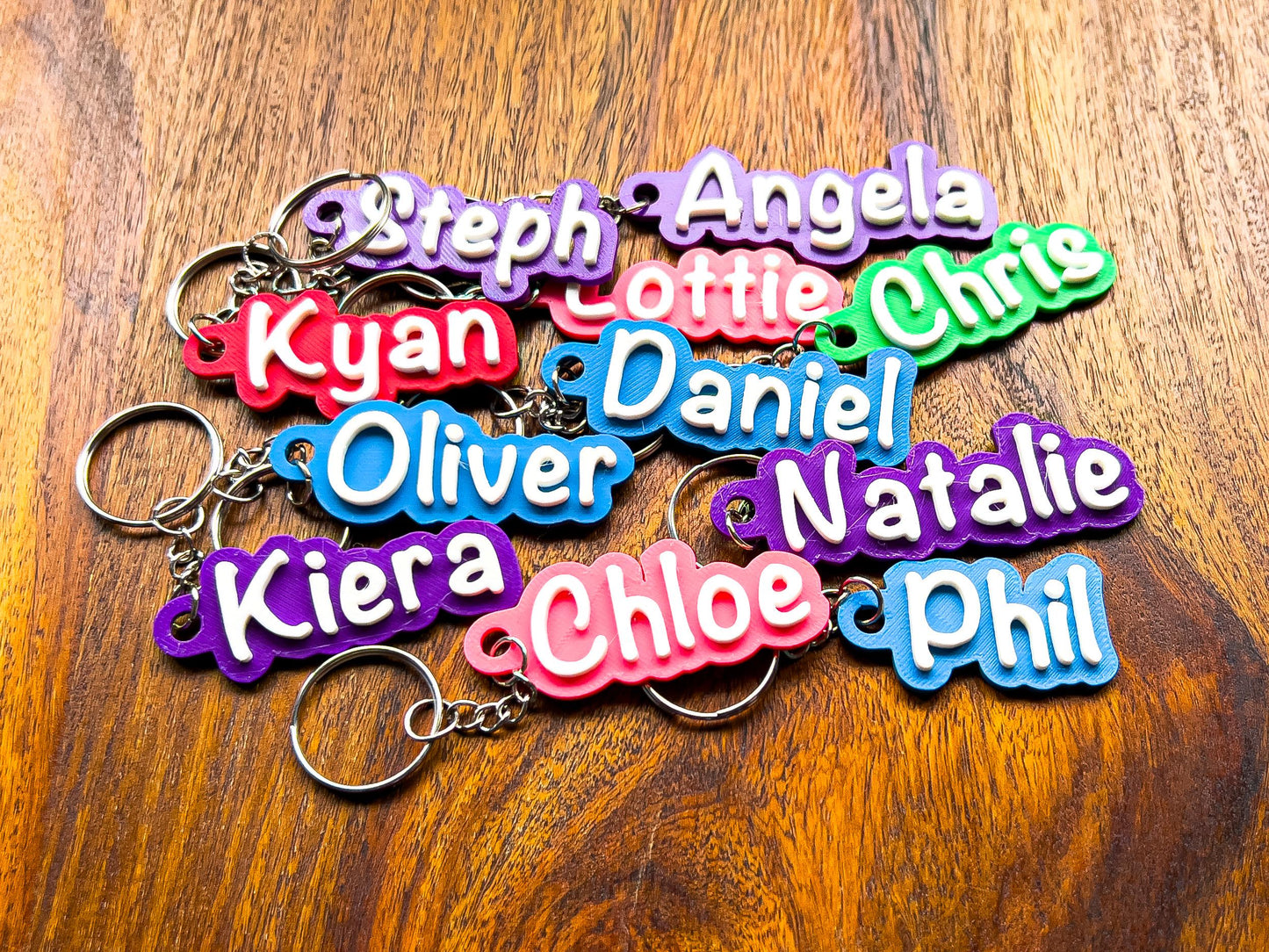 Personalised 3D Embossed Name Keyring | 7x Colours Available