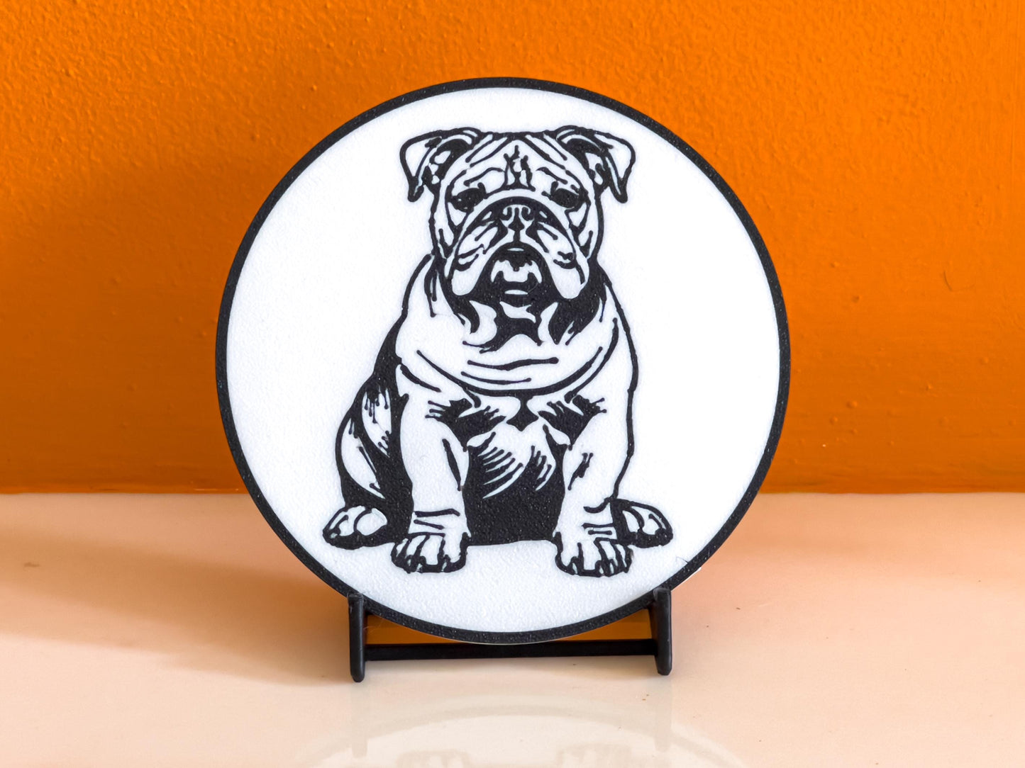 Bulldog Dog Coaster | Black & White