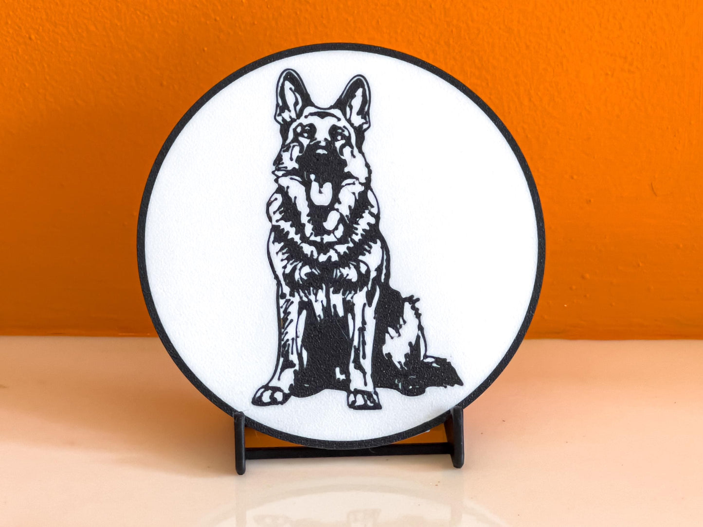 German Shepherd Dog Coaster | Black & White