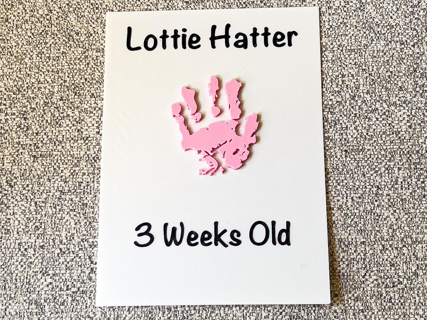 Frameable 3D Embossed Child Handprint | Pink / Blue