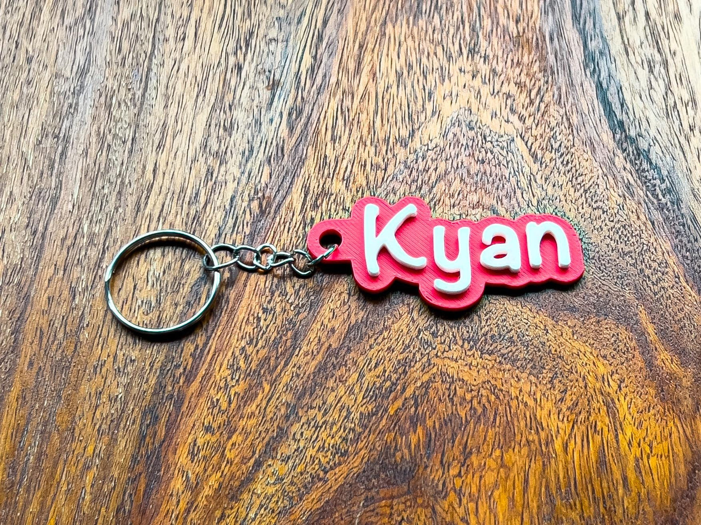 Personalised 3D Embossed Name Keyring | 7x Colours Available