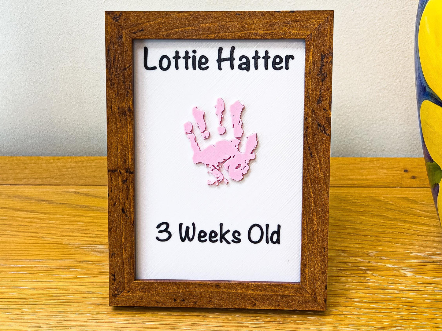 Frameable 3D Embossed Child Handprint | Pink / Blue