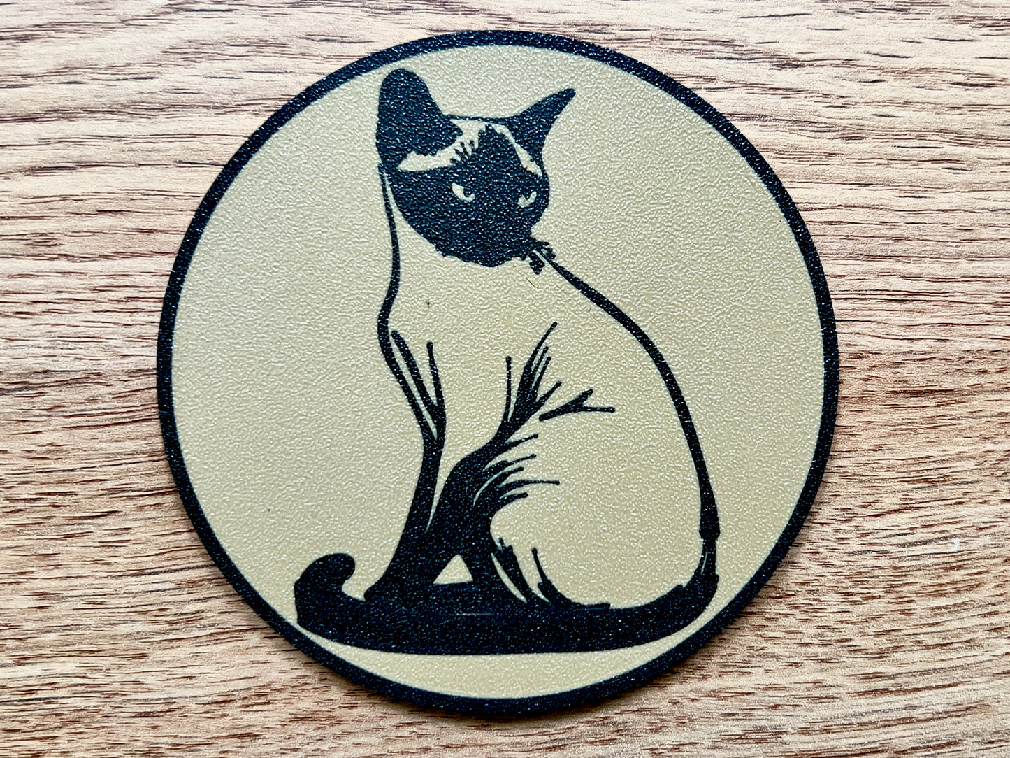 Untersetzer mit burmesischer Katze | Holzeffekt