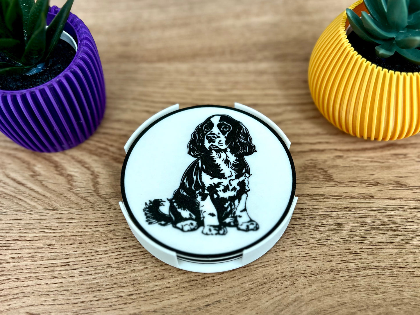 Cocker Spaniel Hundeuntersetzer | Schwarz & Weiß