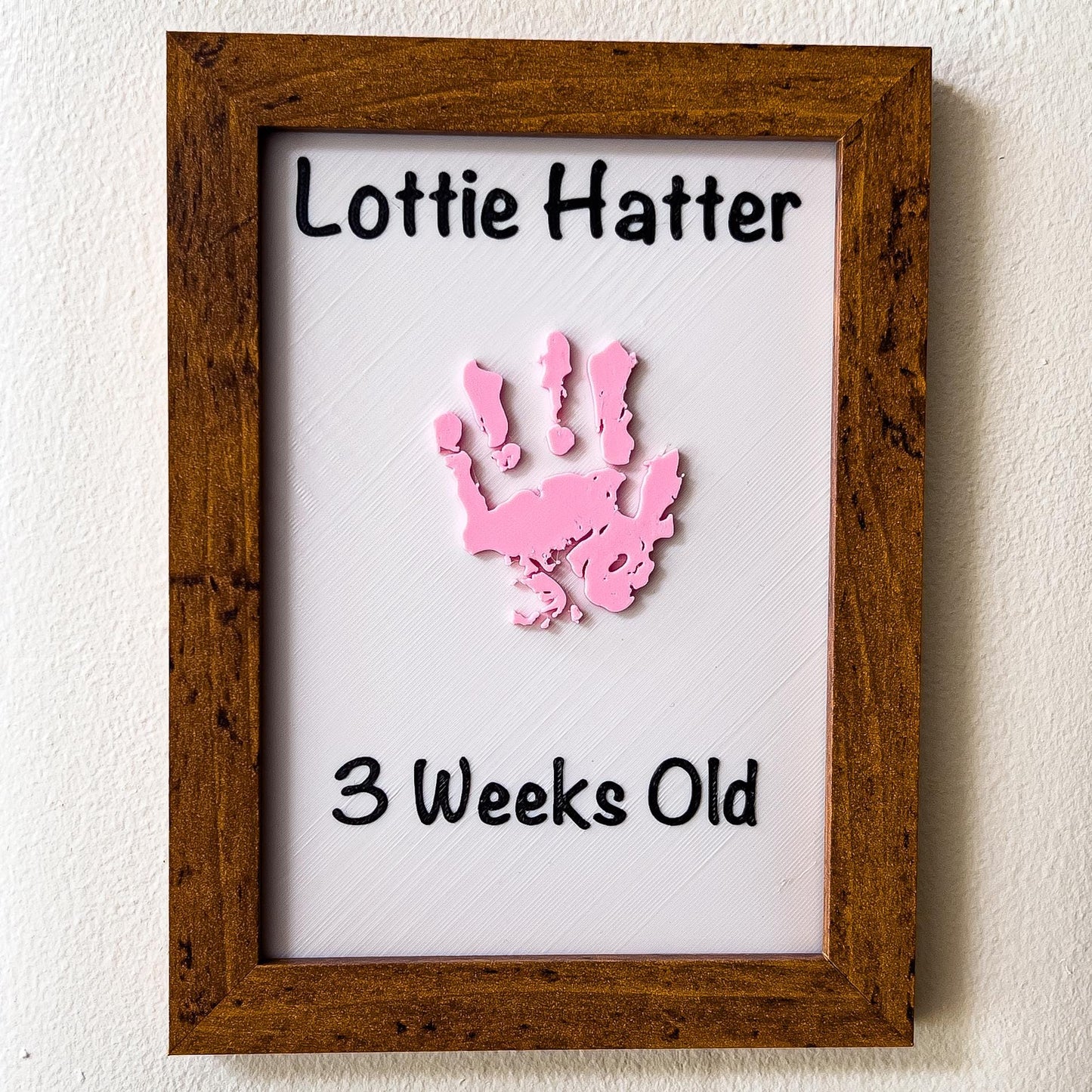 Frameable 3D Embossed Child Handprint | Pink / Blue