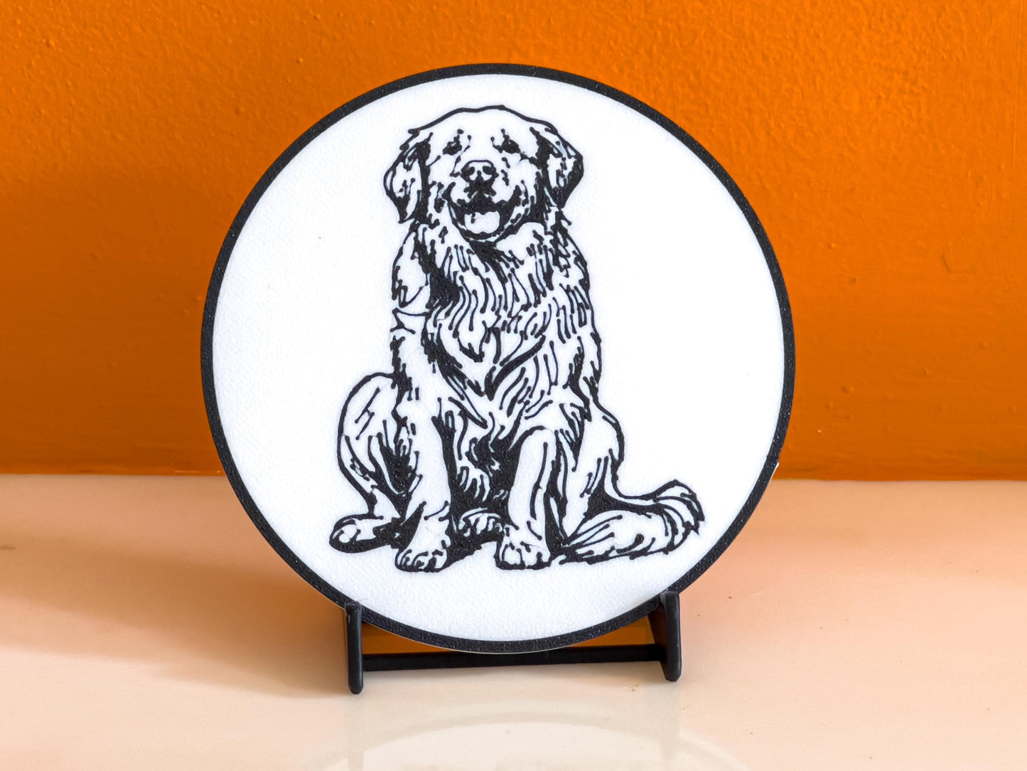 Golden Retriever Hundeuntersetzer | Schwarz & Weiß