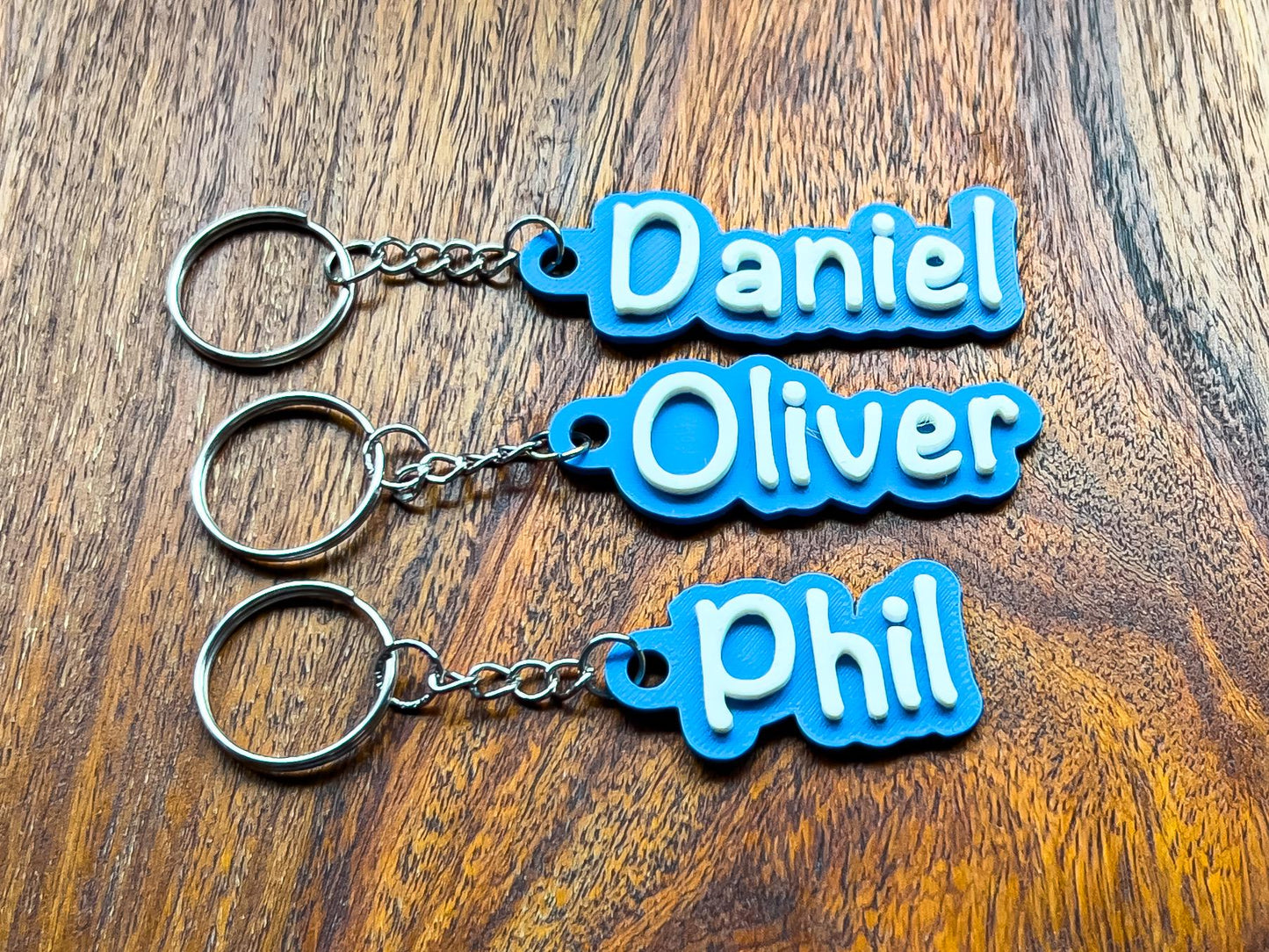 Personalised 3D Embossed Name Keyring | 7x Colours Available