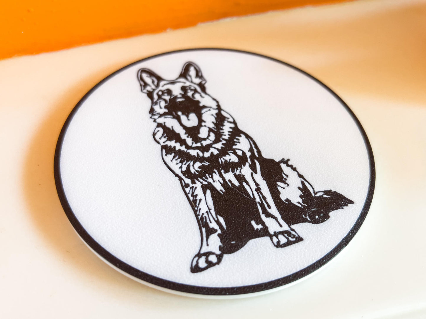 German Shepherd Dog Coaster | Black & White