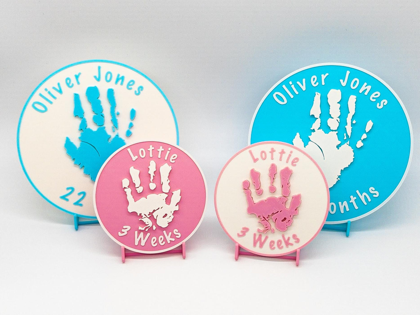 Plaque d'empreinte de main d'enfant personnalisée en relief 3D | 4 couleurs disponibles