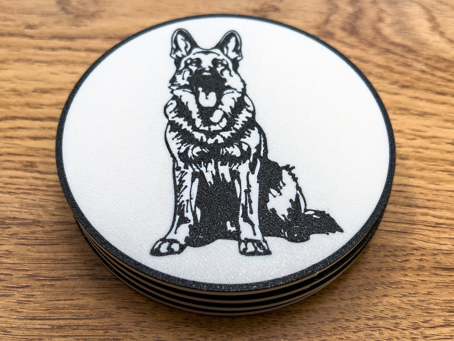 German Shepherd Dog Coaster | Black & White