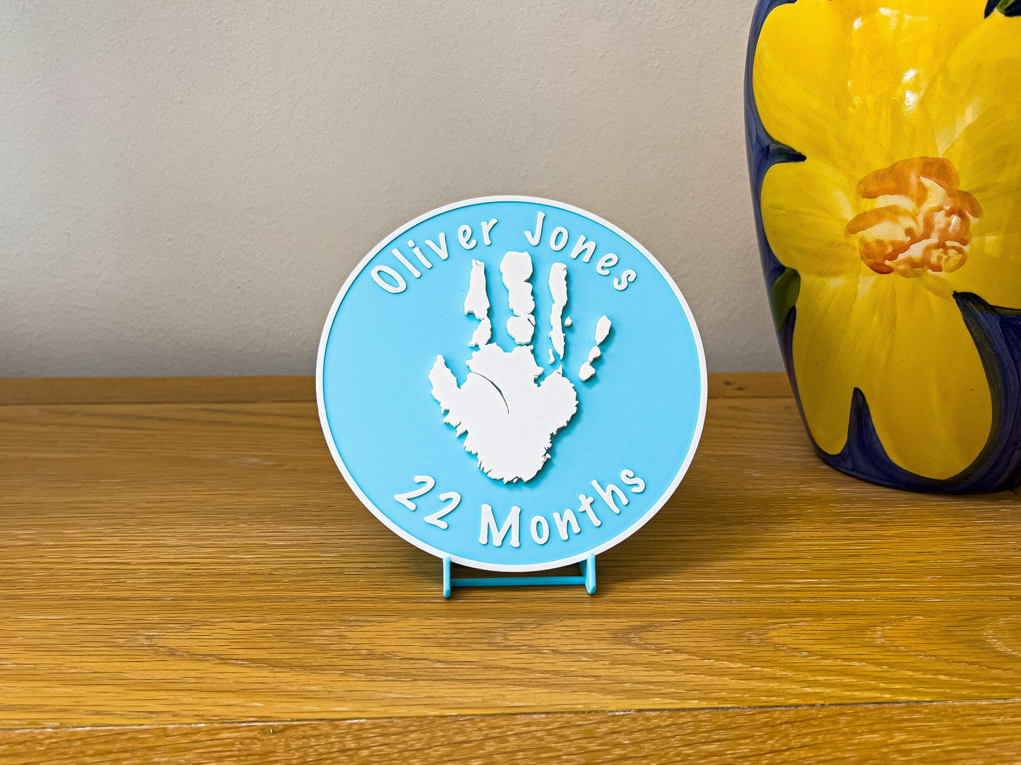 Plaque d'empreinte de main d'enfant personnalisée en relief 3D | 4 couleurs disponibles