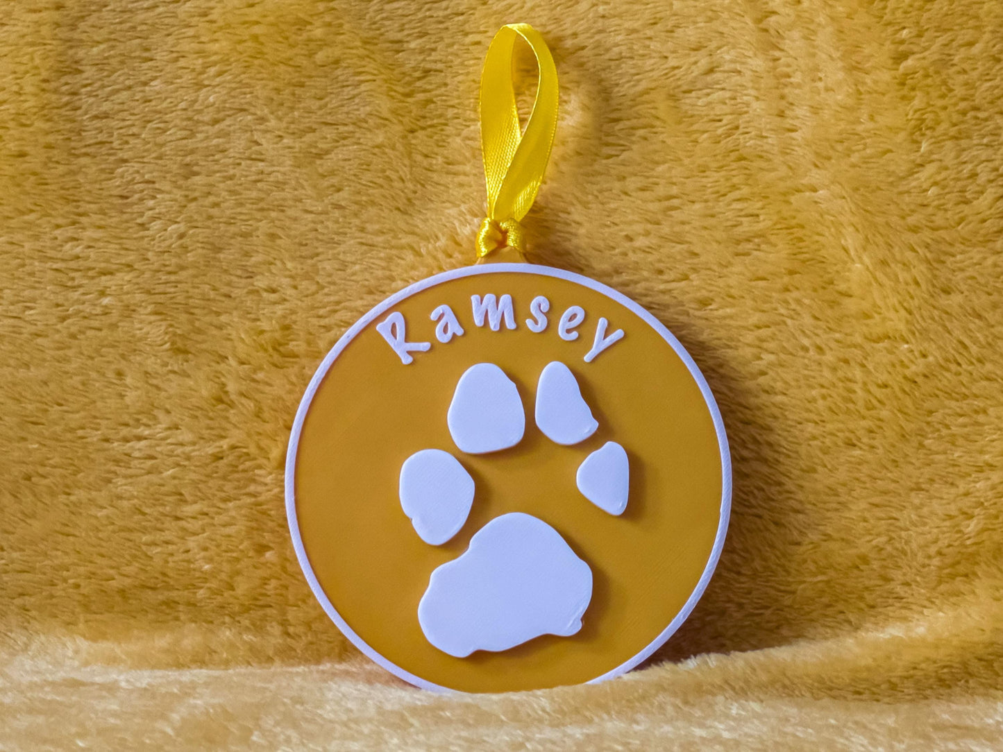 Personalised 3D Embossed Dog Paw Print Hanging Plaque | 6x Colours Available