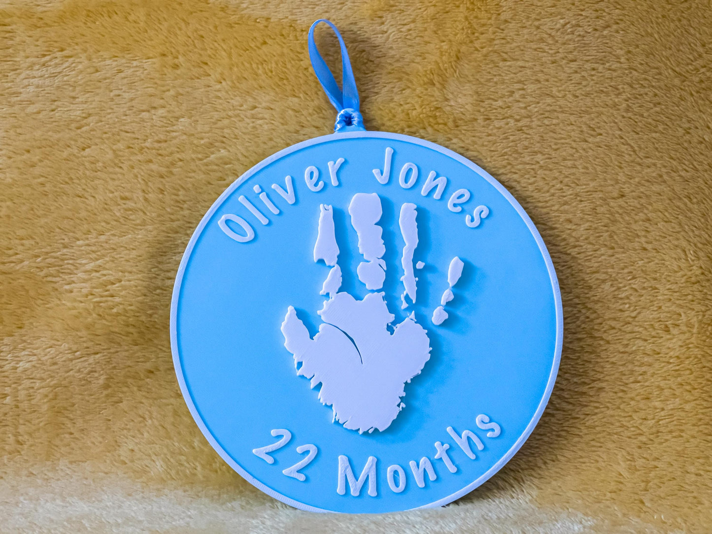 Personalised 3D Embossed Child Handprint Hanging Plaque | 4x Colours Available