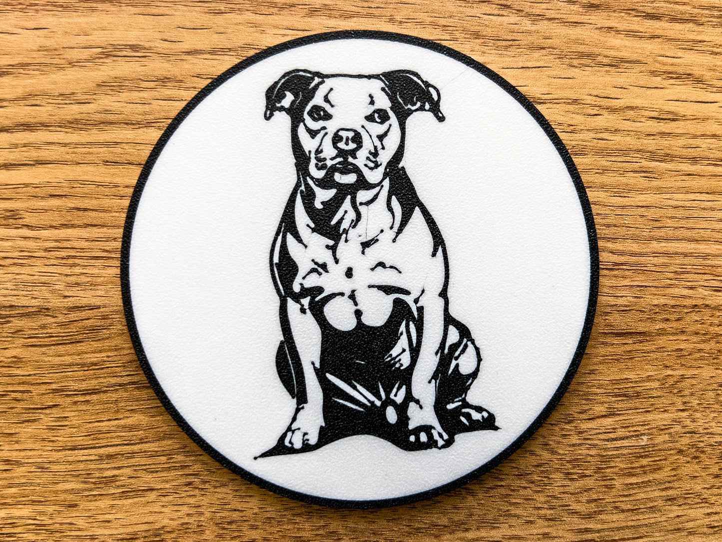 Dessous de verre Staffordshire Bull Terrier | Noir et blanc
