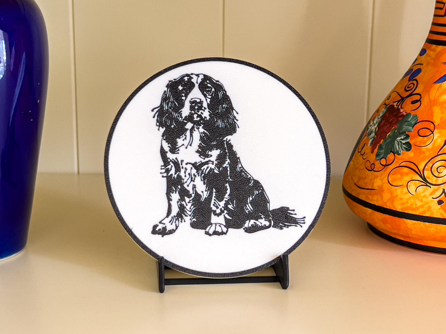 Englischer Springer Spaniel Hundeuntersetzer | Schwarz & Weiß
