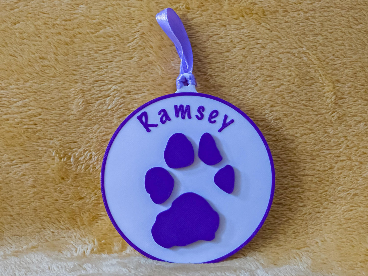 Personalised 3D Embossed Dog Paw Print Hanging Plaque | 6x Colours Available