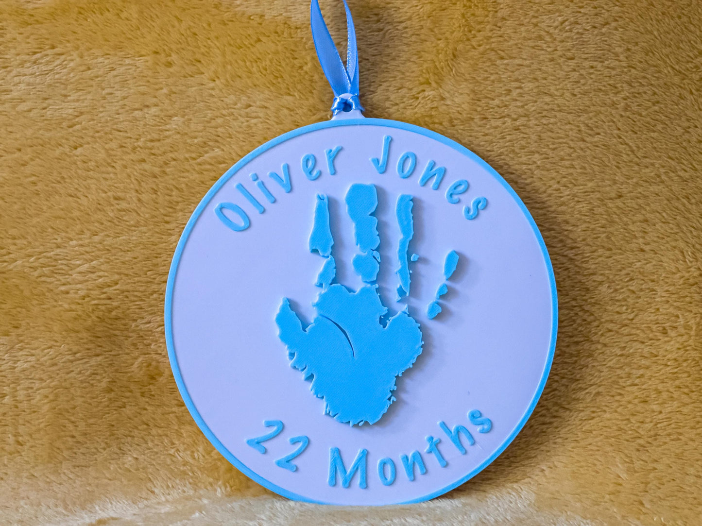 Personalised 3D Embossed Child Handprint Hanging Plaque | 4x Colours Available