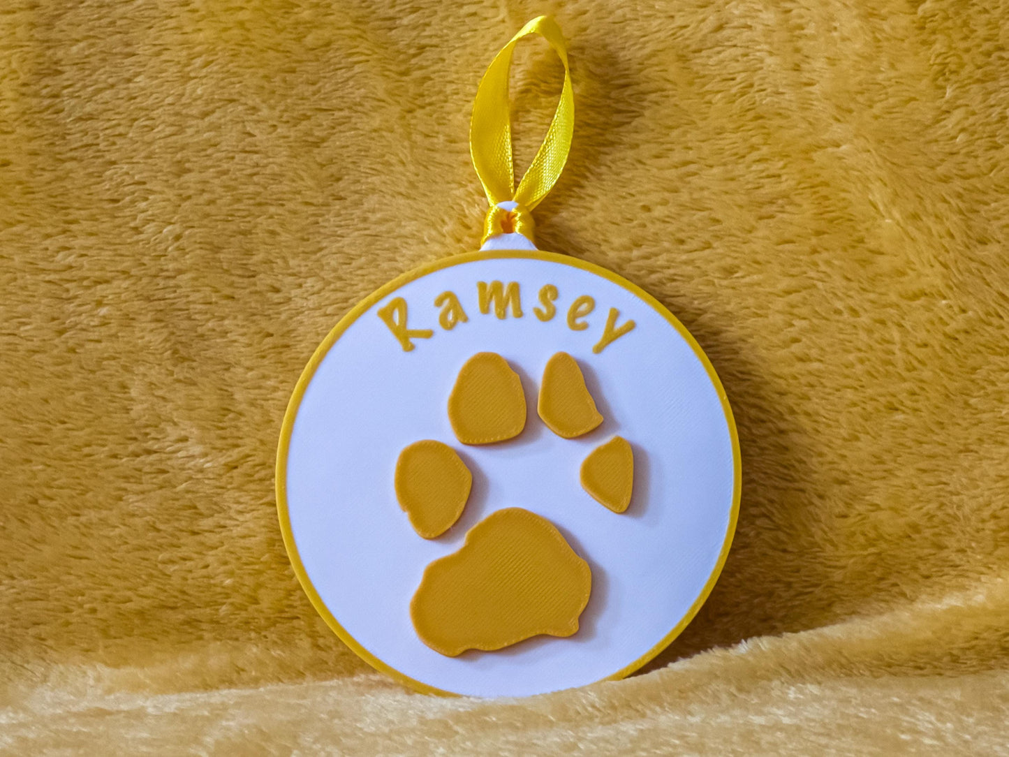 Personalised 3D Embossed Dog Paw Print Hanging Plaque | 6x Colours Available