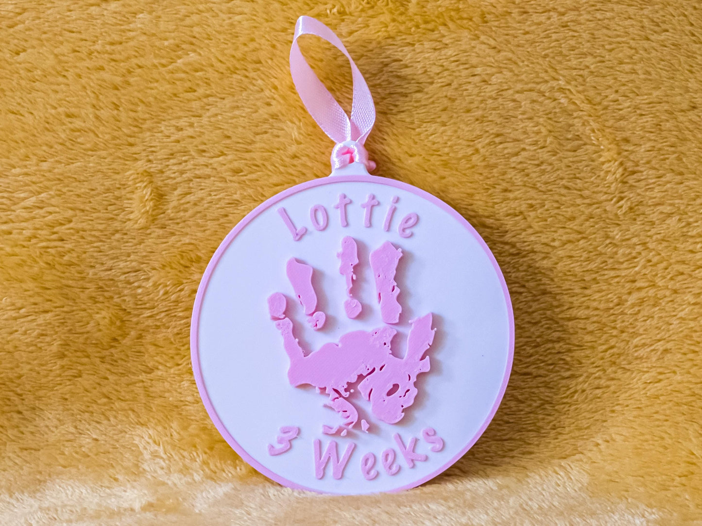 Personalised 3D Embossed Child Handprint Hanging Plaque | 4x Colours Available