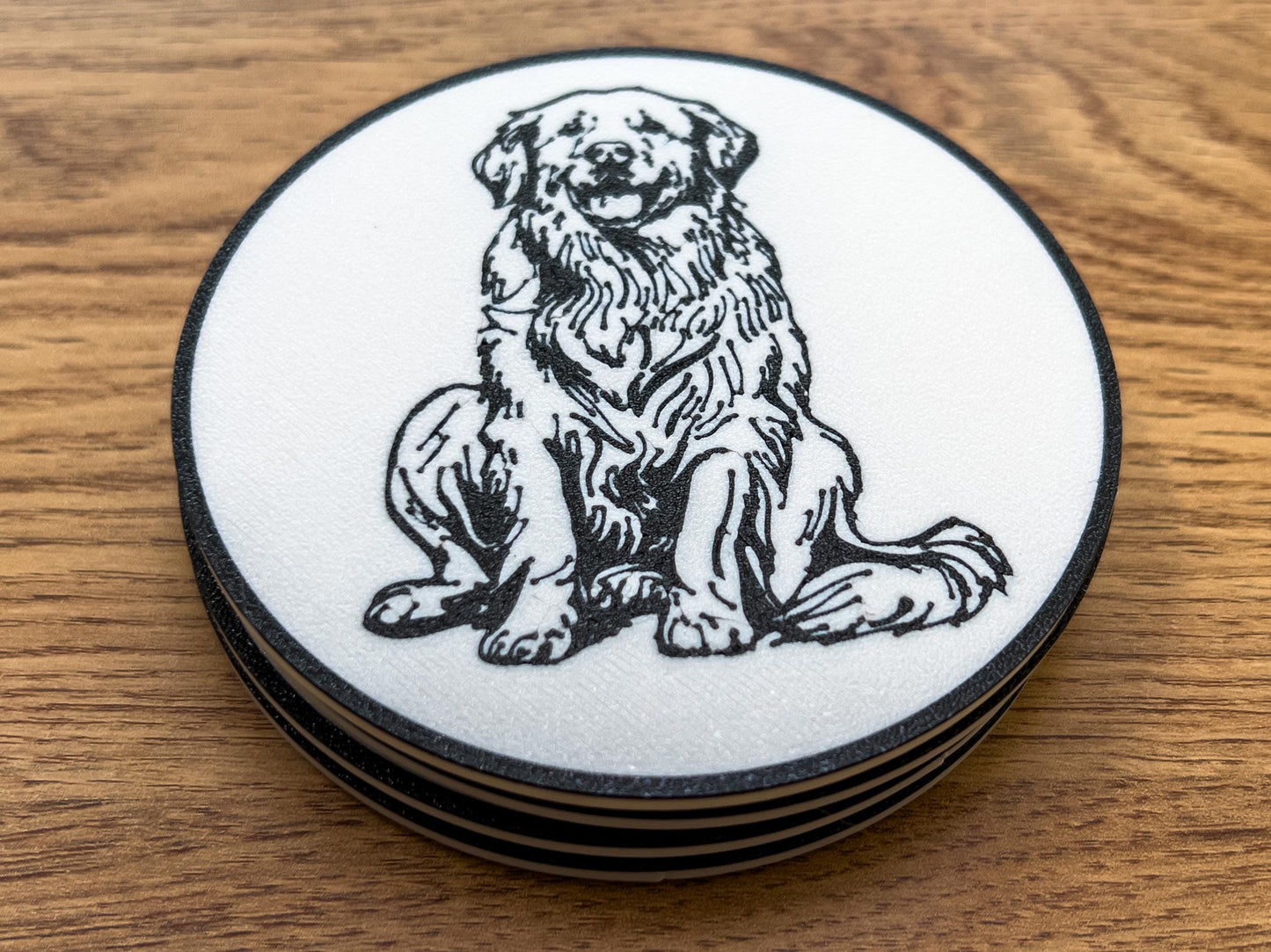 Golden Retriever Hundeuntersetzer | Schwarz & Weiß