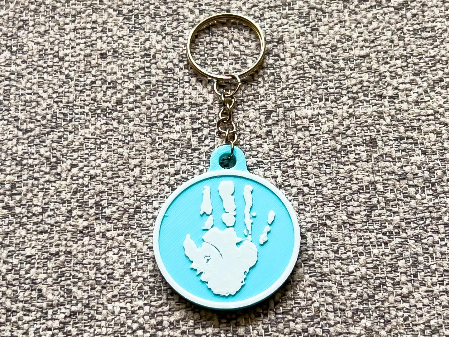 Personalised 3D Embossed Child Handprint Keyring | 4x Colours Available