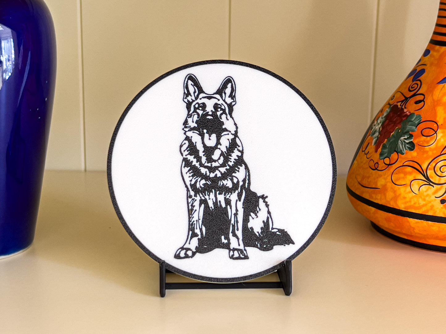 German Shepherd Dog Coaster | Black & White