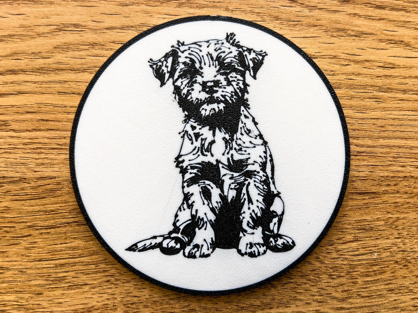 Border Terrier Dog Coaster | Black & White
