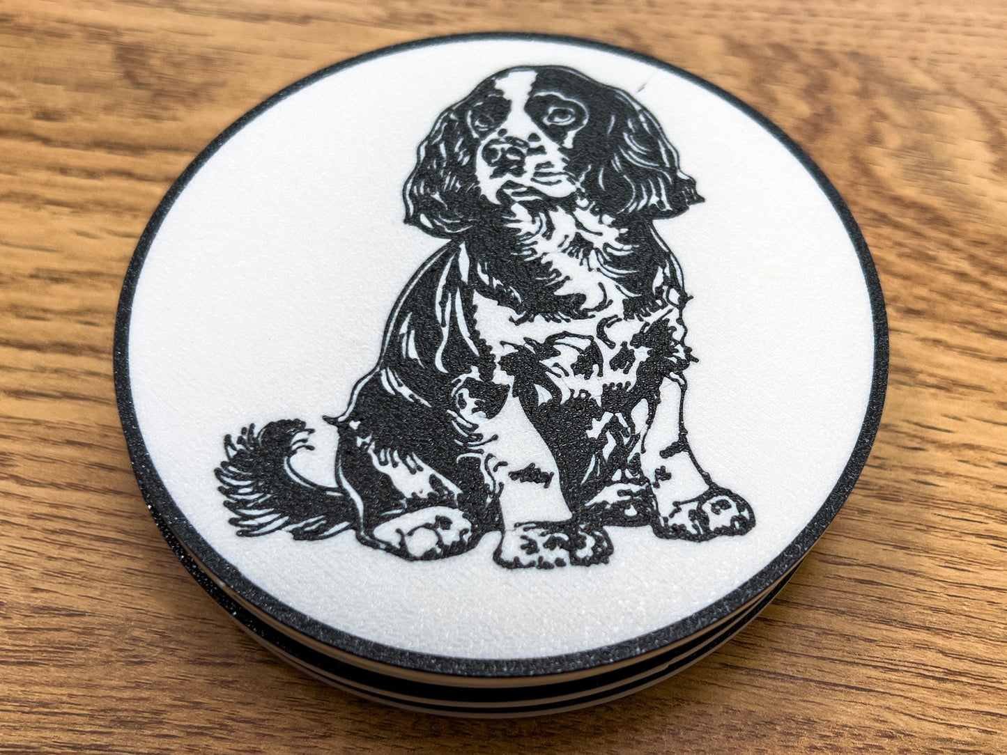 Cocker Spaniel Hundeuntersetzer | Schwarz &amp; Weiß