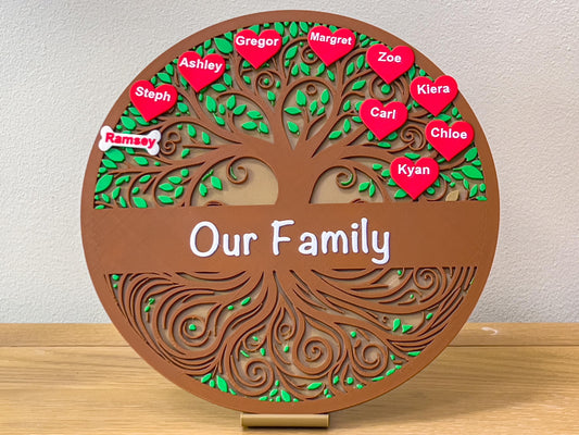 Personalised Family Tree Of Life Style Plaque | Hanging / Standing