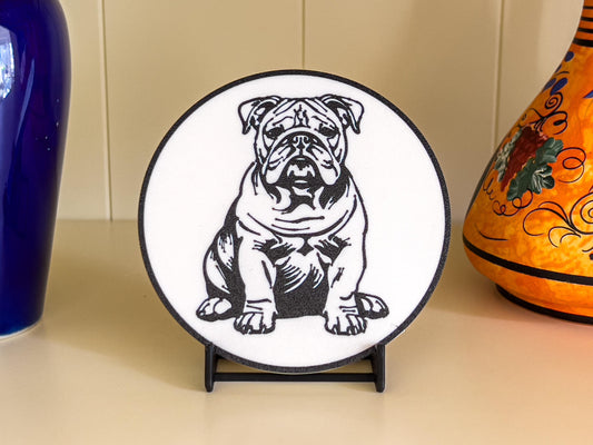 Bulldog Dog Coaster | Black & White