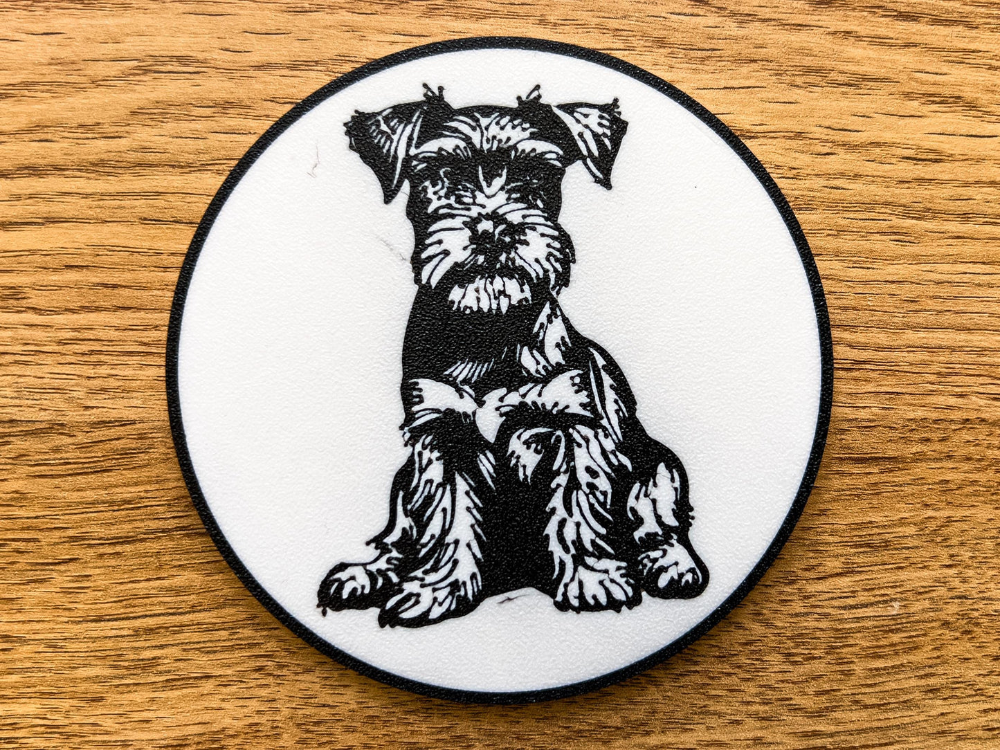 Miniature Schnauzer Dog Coaster | Black & White