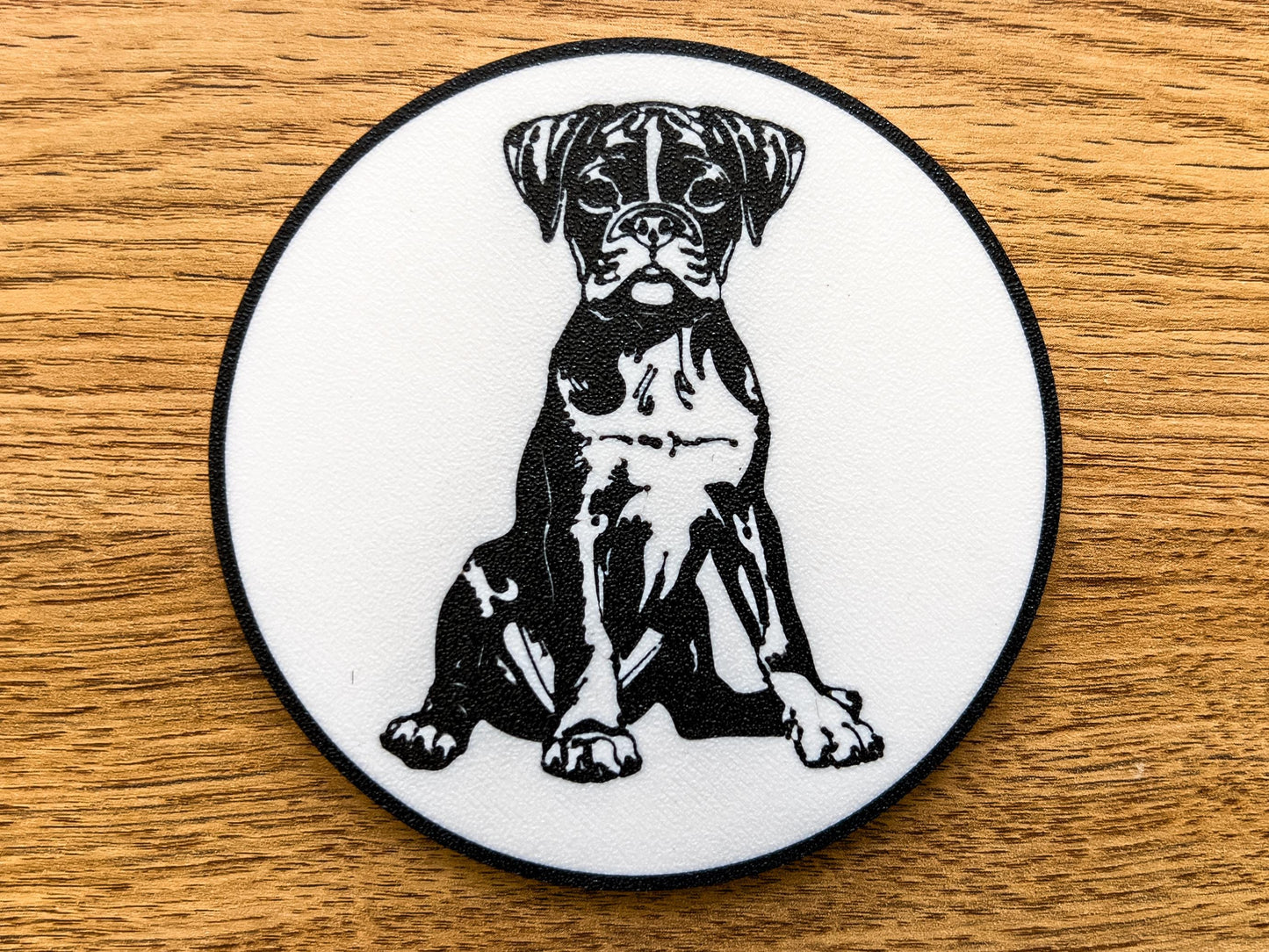 Boxer Dog Coaster | Black & White