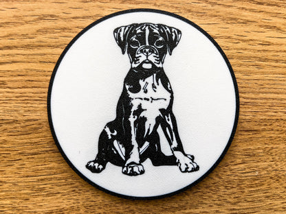 Boxer Dog Coaster | Black & White