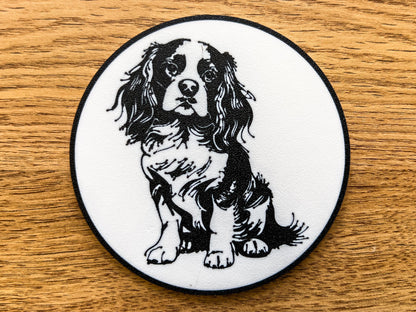 Cavalier King Charles Spaniel Hund Untersetzer | Schwarz &amp; Weiß