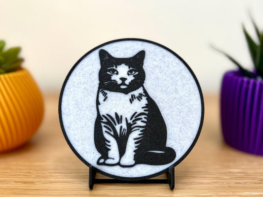 British Shorthair Cat Coaster |  Marble Effect