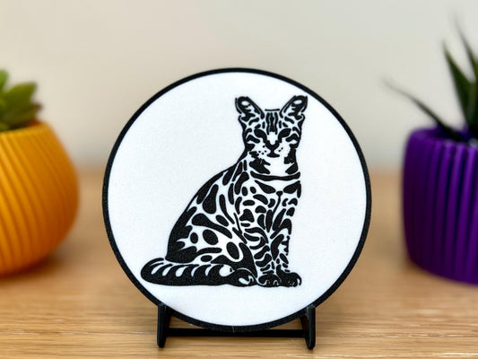 Dessous de verre Chat du Bengale | Noir et blanc
