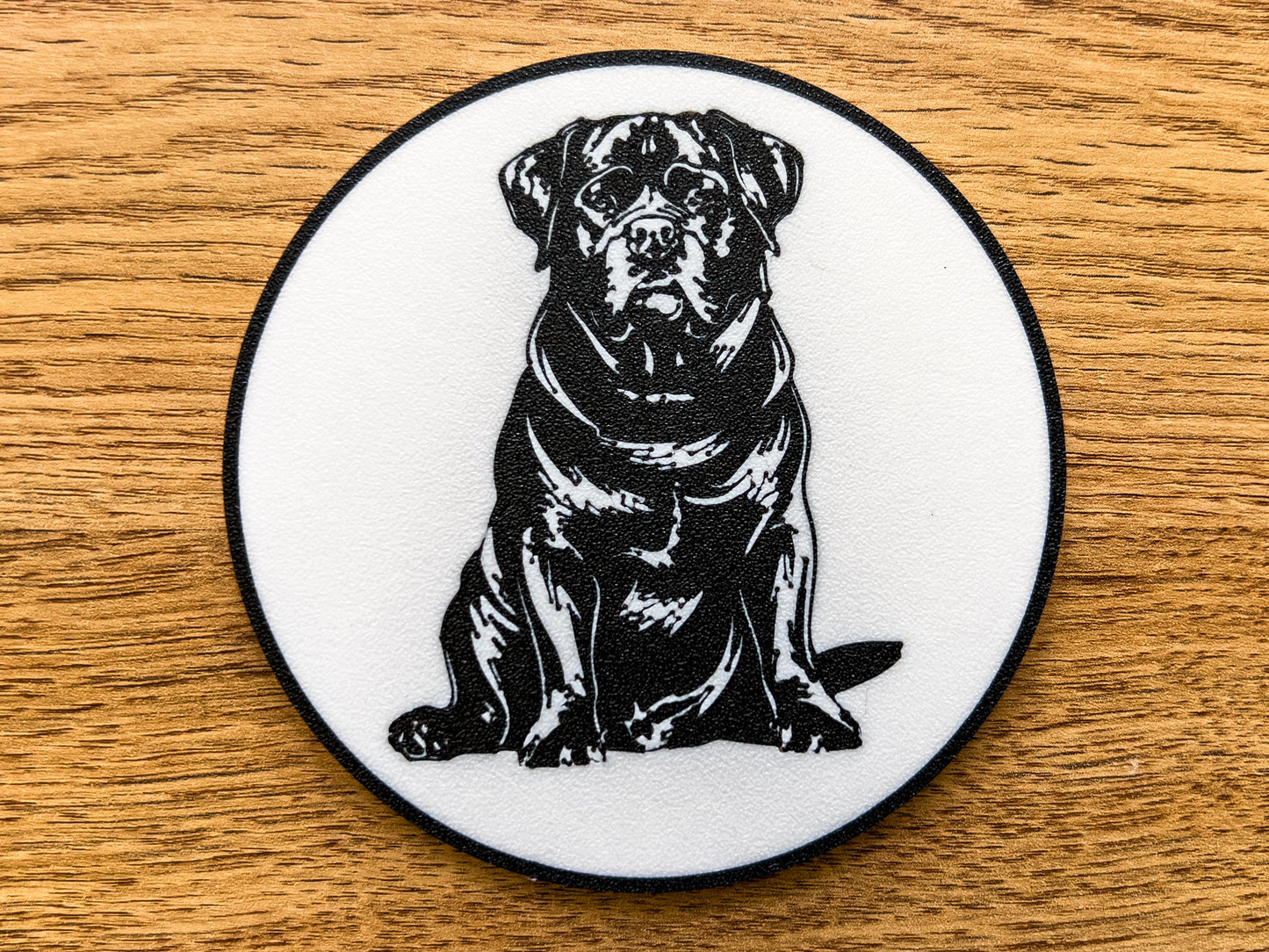 Dessous de verre Rottweiler | Noir et blanc