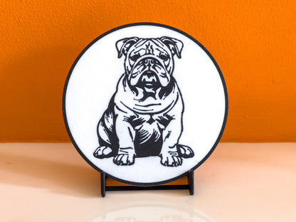 Bulldog Dog Coaster | Black & White