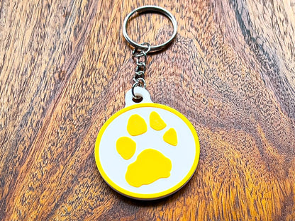 Porte-clés personnalisé avec empreinte de patte de chien en relief 3D | 6 couleurs disponibles