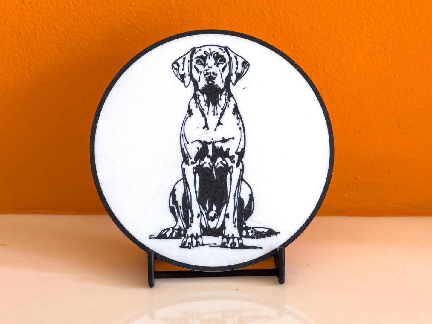 Ungarischer Vizsla Hundeuntersetzer | Schwarz &amp; Weiß