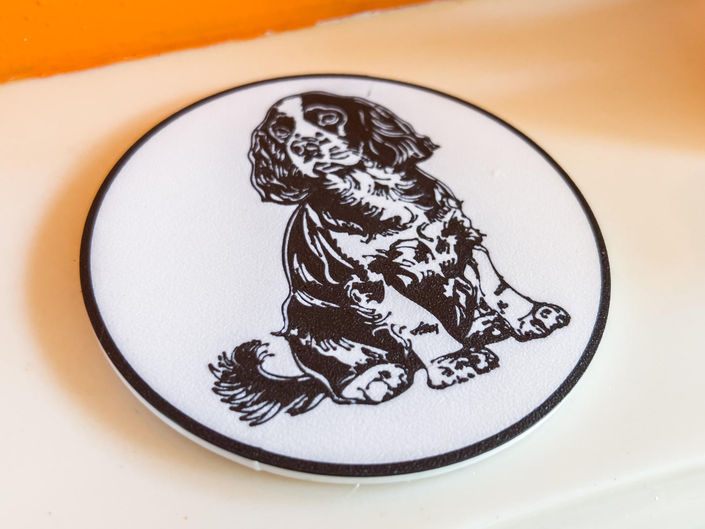 Cocker Spaniel Hundeuntersetzer | Schwarz &amp; Weiß