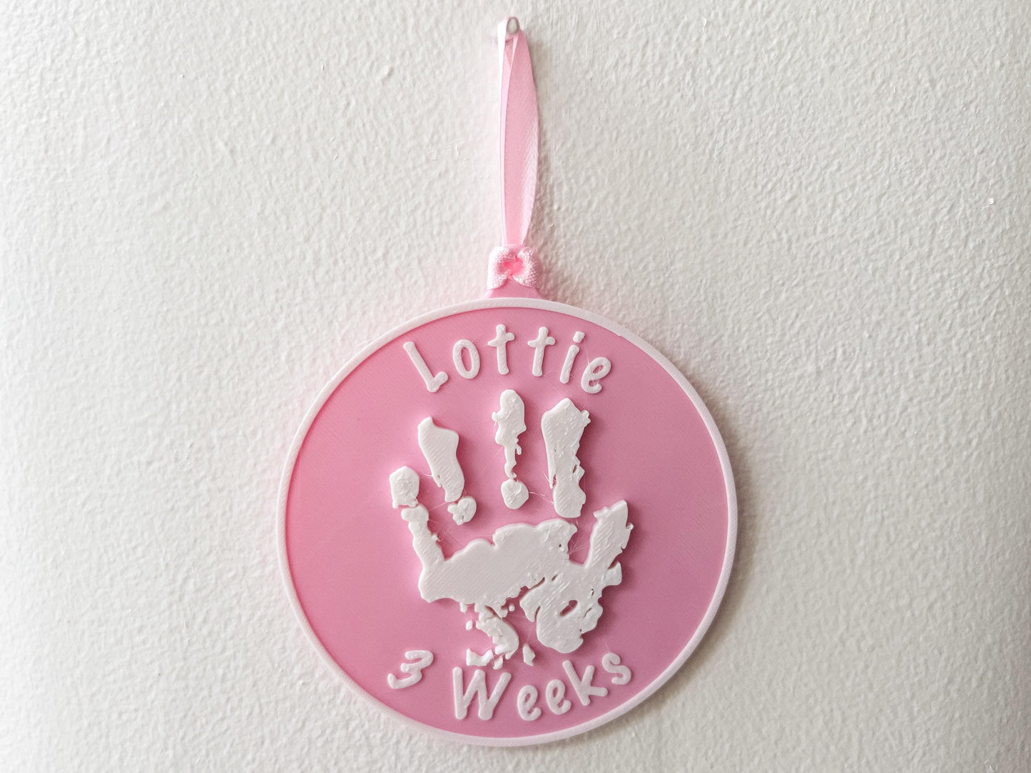 Personalised 3D Embossed Child Handprint Hanging Plaque | 4x Colours Available